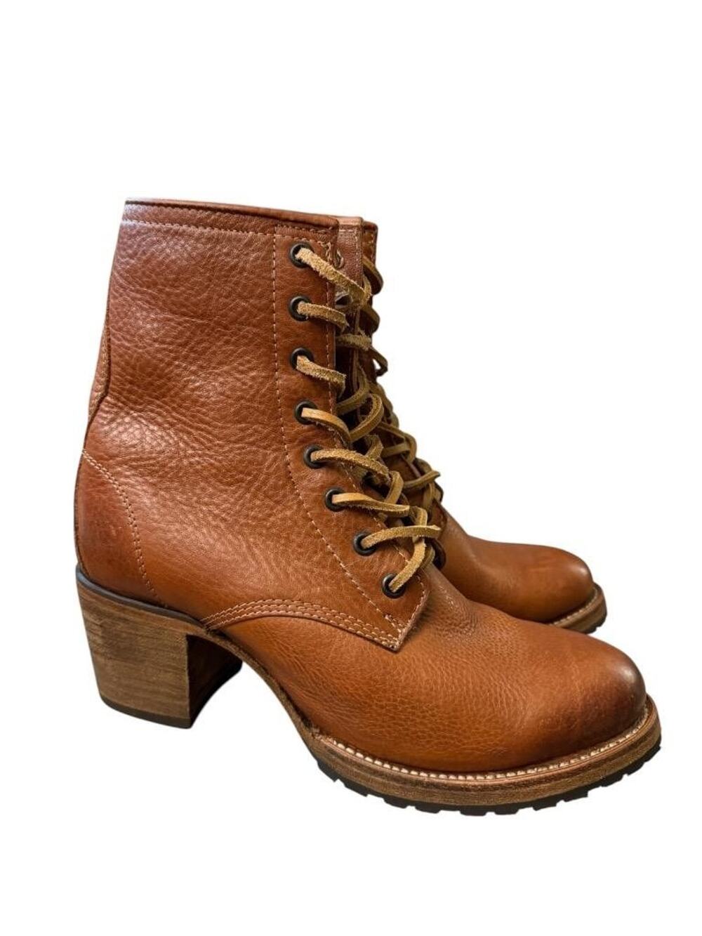 Freebird by Steven Cavalier Brown Leather Lace Up Bootie EUC Women size 8